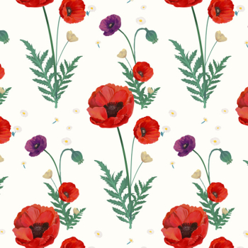 Poppy patterned wallpaper