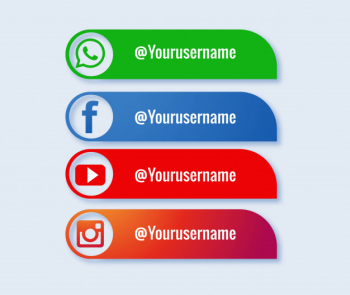Popular collection of social media lower thirds Free Vector Popular collection of social media lower thirds Free Vector