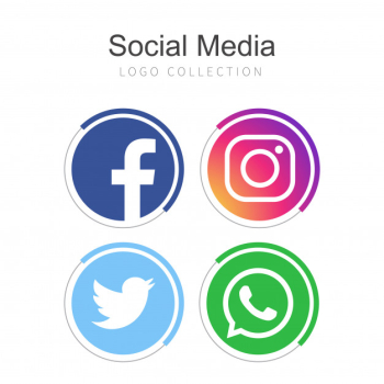 Popular social media logo collection Free Vector Popular social media logo collection Free Vector