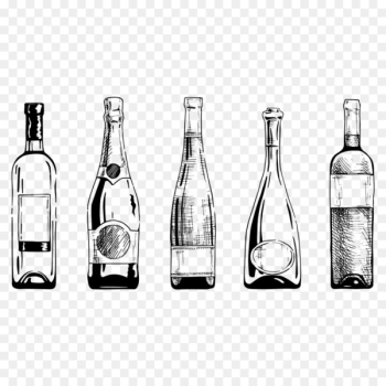 Port wine Champagne Bottle - Sketch bottle Port wine Champagne Bottle - Sketch bottle