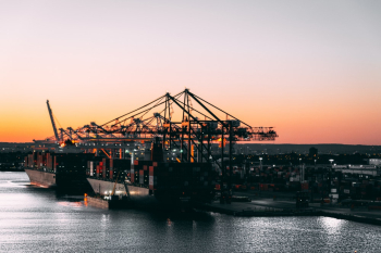 port with cranes port with cranes
