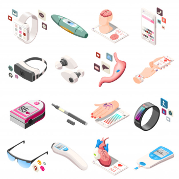 Portable electronics isometric icons Free Vector Portable electronics isometric icons Free Vector