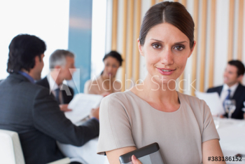 Portrait confident corporate businesswoman Portrait confident corporate businesswoman