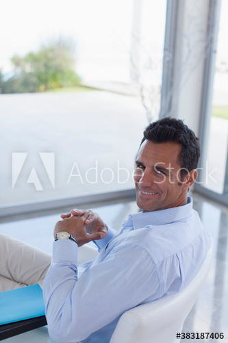 Portrait confident male architect working in office Portrait confident male architect working in office