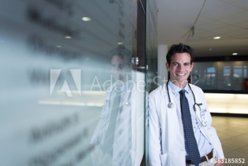 Portrait confident male doctor in hospital Portrait confident male doctor in hospital