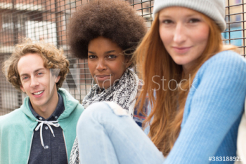 Portrait confident young friends Portrait confident young friends