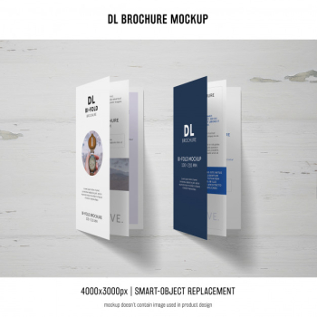 Portrait dl brochure mockup Free Psd