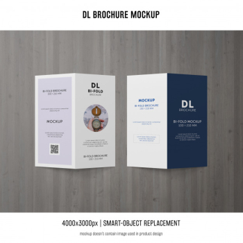 Portrait dl brochure mockup Free Psd