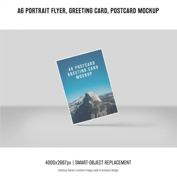 Portrait flyer, postcard, greeting card mockup Free Psd