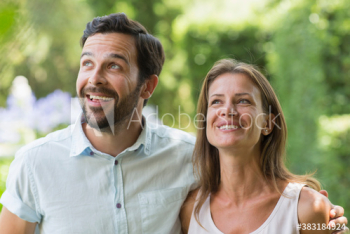 Portrait happy carefree couple Portrait happy carefree couple