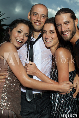 Portrait happy couples friends at party Portrait happy couples friends at party