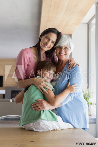 Portrait happy multi-generation women hugging Portrait happy multi-generation women hugging