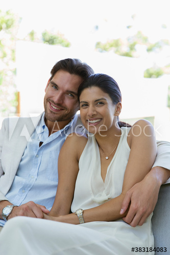Portrait happy young couple hugging Portrait happy young couple hugging