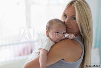Portrait mother holding baby daughter Portrait mother holding baby daughter