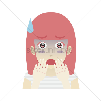 Portrait of a girl in dismay Portrait of a girl in dismay