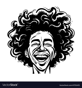 portrait of a happy man with curly hair