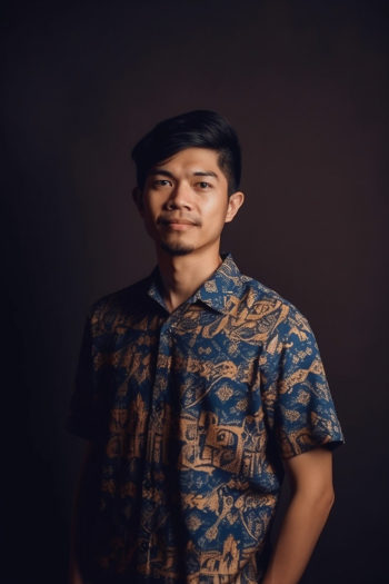 Portrait of an Asian young man wearing shirt, smiling generated by AI Portrait of an Asian young man wearing shirt, smiling generated by AI