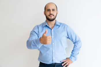 Positive confident businessman gesturing like Positive confident businessman gesturing like
