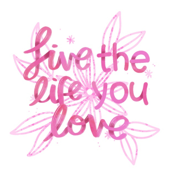 Positive lettering with flowers Free Vector Positive lettering with flowers Free Vector