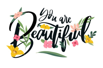 Positive lettering with flowers Free Vector Positive lettering with flowers Free Vector