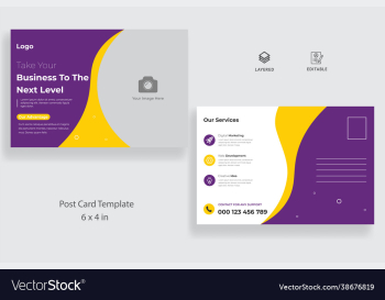 postcard template with creative layout postcard template with creative layout