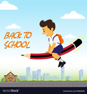 poster back to school with boy poster back to school with boy