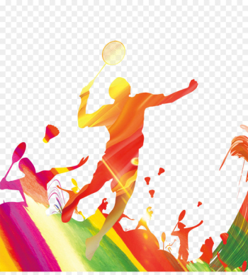 Poster Badminton Adobe Illustrator - Badminton Players Silhouette 