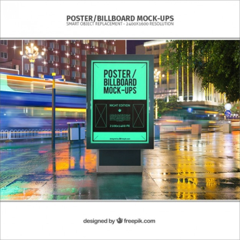 Poster billboard mockup Poster billboard mockup