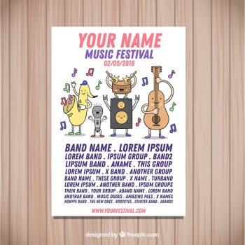 Poster design for music party with space for text