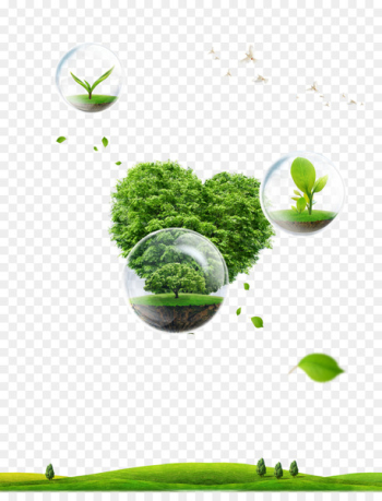 Poster Environmental protection Natural environment Nature Global warming - Green grass trees 