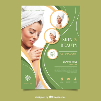 Poster for a spa center with a photo Poster for a spa center with a photo
