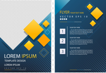 Poster Geometric shape Flyer - Vector yellow diamond Flyer Poster Geometric shape Flyer - Vector yellow diamond Flyer