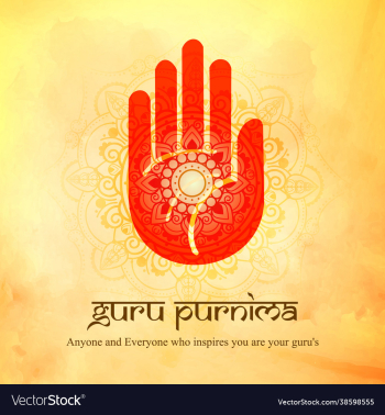 poster guru purnima with hand