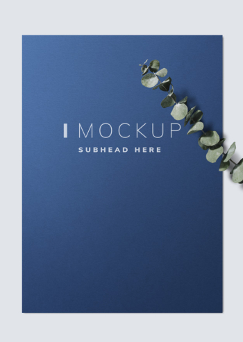 Poster mockup with eucalyptus leaves Free Psd Poster mockup with eucalyptus leaves Free Psd