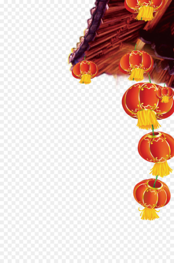 Poster New Years Day Chinese New Year - Chinese New Year lantern under the eaves 