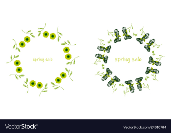 Poster spring sales on a floral watercolor vector image Poster spring sales on a floral watercolor vector image