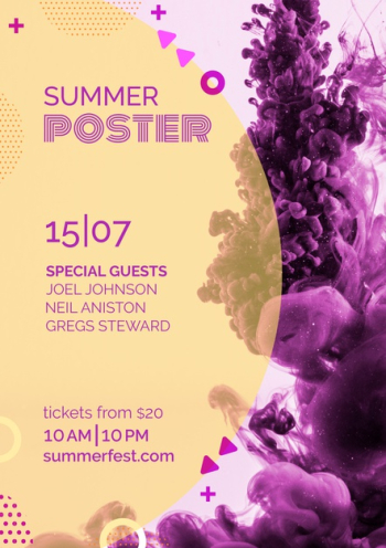 Poster template for summer festival Free Psd