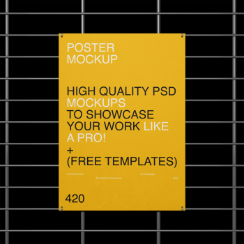 Poster with Grille Mockup