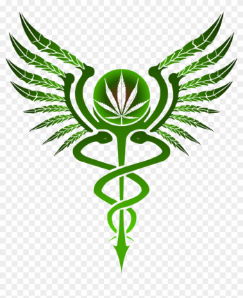 Pot Leaf Caduceus Medical Marijuana Car Window Decal - Marijuana Caduceus