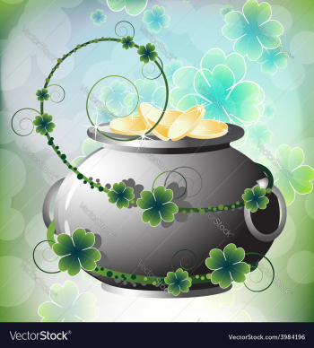 Pot of gold coins vector image Pot of gold coins vector image