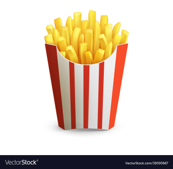 potatoes french fries in red carton package box potatoes french fries in red carton package box