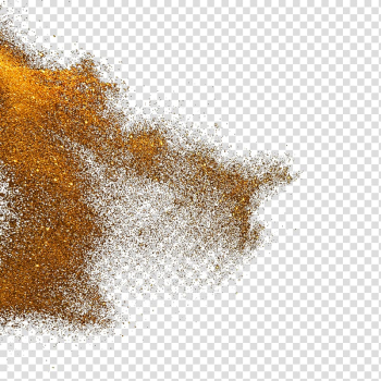 Powder Pigment Dust Gold, Gold powder particles explode transparent background PNG clipart