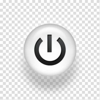 Power button icon, Computer Icons Button No symbol Sign, White Power Button Icon transparent background PNG clipart