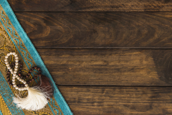 Prayer beads on mat