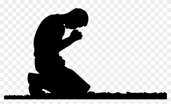 Praying Hands Prayer Man Silhouette Clip Art - Kneeling Down To Pray