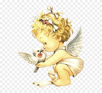 Precious Moments Baby Angel And Dove Of Peace - Baby Angel Holding A Dove