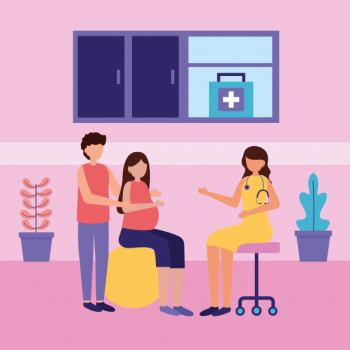 Pregnancy and maternity scene Free Vector