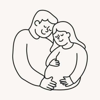 Pregnancy doodle clipart, parents illustration | Free Vector Illustration - rawpixel