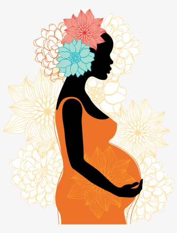 Pregnancy Silhouette Woman Clip Art - Pregnant Black Woman ...