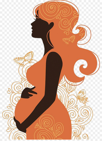 Pregnancy Woman Silhouette Clip art - Vector pregnant women backache 